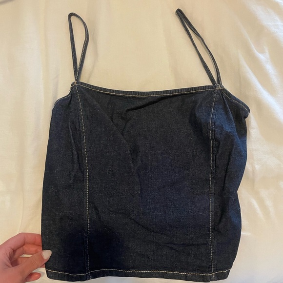 Zara denim open back cami. Size M. Like new condition - Picture 1 of 3